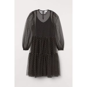 H&M Flock-Print Mesh Dress [XL]